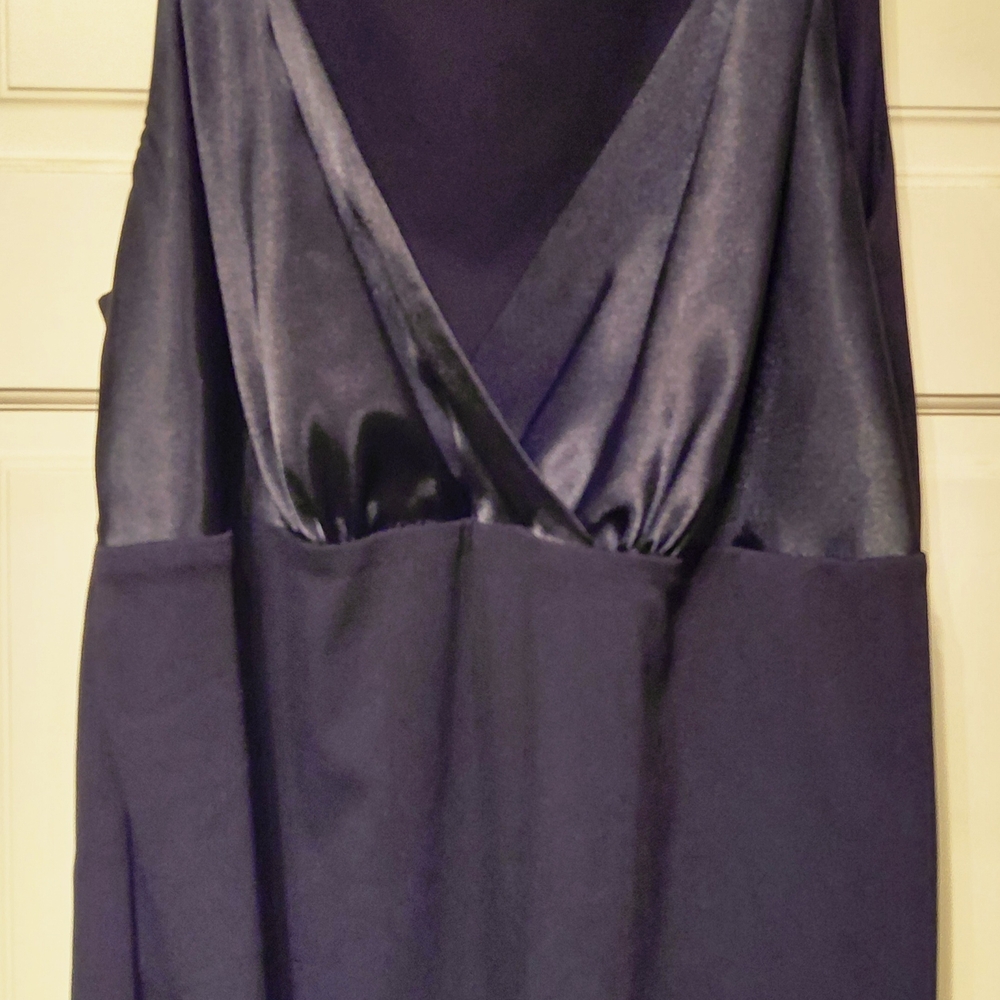 Black Satin & Chiffon W/Rhinestone Buckle Straps  Dressy TOP SZ XL